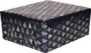 Bellatio Decorations Luxe Kerst inpakpapier - cadeaupapier - 3x rollen - donkerblauw goud - Kerstbomen - 250 x 70 cm