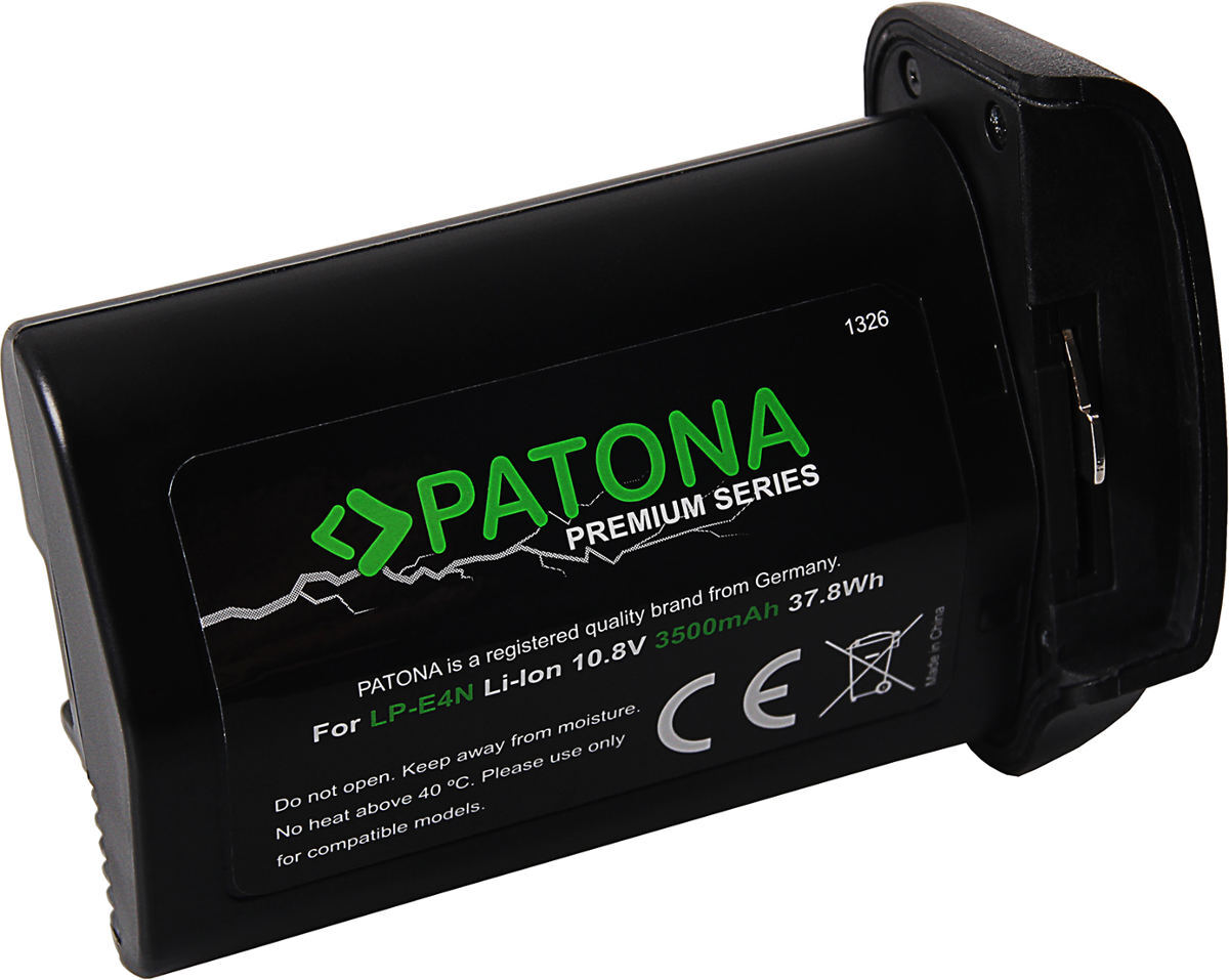 Patona vervanging voor accu Canon LP-E4N en LP-E4 (3500mAh - 37.8Wh) - EOS 1D Mark III IV - 1Ds Mark III - 1Dx - beschermkap voor de contacten