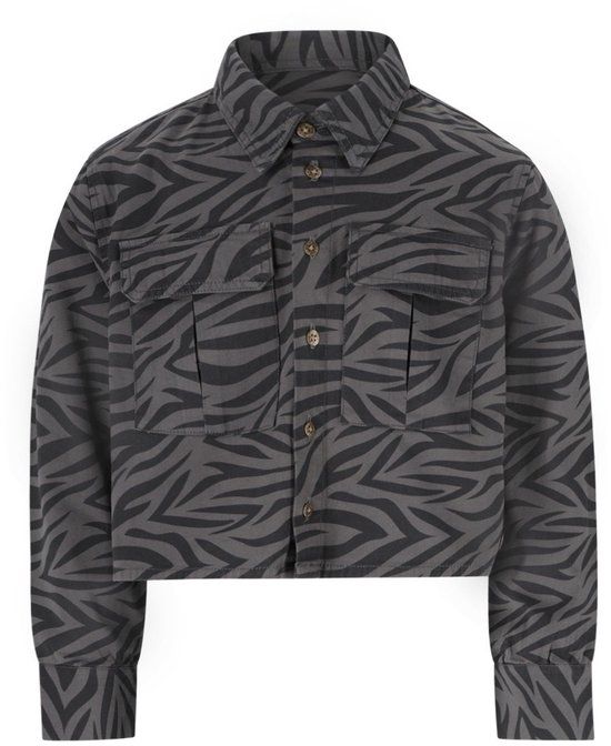 Like Flo Winter Overshirt Meisjes Teens Cassy Grijs Kort Grote Zakken 176