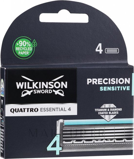 Wilkinson Quattro Titanium Sensitive Scheermesjes - 4 stuks