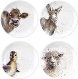 RW Royal Worcester RW WN4093-XW Wrendale Designs China Tea Coupe Borden met Ewe, Gentle Jack en Just Hatched, Set van 4