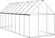 vidaXL Tuinkas met basisframe 445x169x195 cm aluminium zilverkleurig