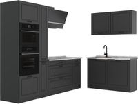 Vicco Hoekkeuken R-Line, Antraciet landelijk/Antraciet, 230 x 120 cm zonder werkblad