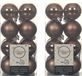 Decoris kleine kerstballen - 48x st - walnoot bruin - 4 cm - kunststof