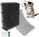 Sans marque 12 pièces Piquets pour chat (20x15cm) – Avec 8 piquets en forme de U et 20 fixations, Convient pour l'intérieur et l'extérieur