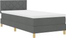 vidaXL LED Boxspringbed met Hoofdeinde Donkergrijs 90 x 200 cm Stof
