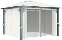 vidaXL Prieel met gordijn 300x300 cm aluminium crème