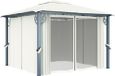 vidaXL Prieel met gordijn 300x300 cm aluminium crème