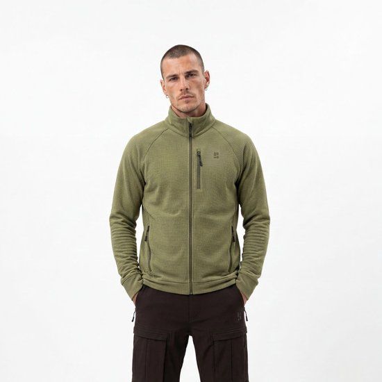 Poederbaas Outdoor Vest Heren - Waffle Jacket - Lichtgewicht & Ademend - Wandelvest & outdoor activiteiten - Olive Green - Maat S