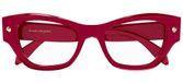 Alexander McQueen Am0429o Lunettes De Vue Femme Rouge Oeil De Chat 52mm