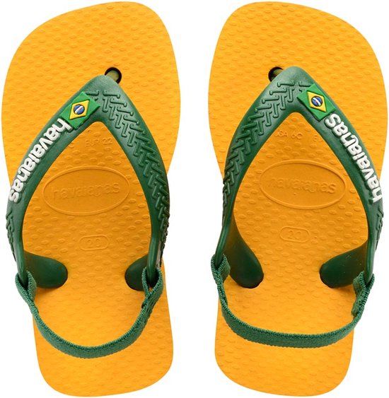 Havaianas Baby Brasil Logo II Teenslippers - Pop Yellow/Amazon - Maat 21