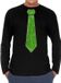 Bellatio Decorations Chemise de déguisement homme - cravate paillettes vert - noir - carnaval - manches longues M