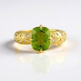Cavill - Zilveren ring met peridoot 2,70 ct - 925 sterling zilver verguld