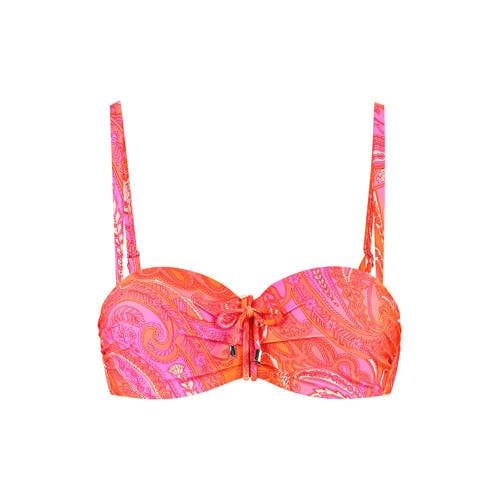 Cyell Voorgevormde Strapless Bandeau Bikini Roze/Oranje