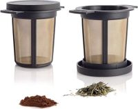 Finum Brouwemmer M met permanente filter, zwart, medium