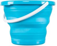 Merkloos Emmer opvouwbaar - 10 Liter - blauw - kunststof en rubber - Camping emmer - Handig