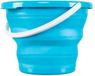 Merkloos Emmer opvouwbaar - 10 Liter - blauw - kunststof en rubber - Camping emmer - Handig