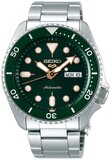 Seiko 5 Sports SRPD63K1 Herenhorloge - Zilverkleurig - Groene Wijzerplaat - Staal