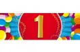 Bellatio Decorations 1 jaar leeftijd sticker - 19 x 6 cm - verjaardag - jubileum - versiering