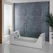 Hudson Reed Baignoire balnéo double dos - Buses chromées - Paroi verre - 180 x 80 cm