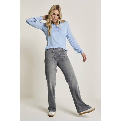Para Mi Grey Denim High Waist Wide Leg Jeans