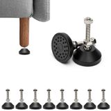 8 Pièces Pieds de Meuble Réglables M10 x 50 mm pour Meubles et Équipement de Fitness