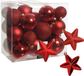 Kaemingk B.V. Boules de Noël et ornements étoiles - set 32x pièces - plastique - rouge