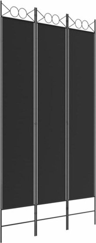 vidaXL Kamerscherm met 3 panelen 120x220 cm stof zwart