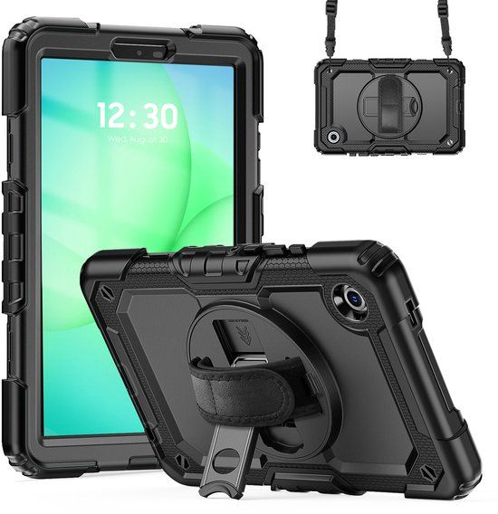Accezz Tablet Hoes - Geschikt voor Samsung Galaxy Tab A11 Plus - Backcover Shoulder Strap - Zwart