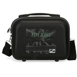 Pepe Jeans Davis Toilettas, aanpasbaar, met schoudertas, zwart, 29 x 21 x 15 cm, stijf, ABS 9,14 l