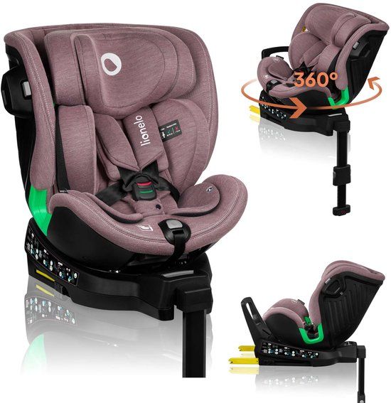 Lionelo Harmony - i-Size Autostoel 4in1 - 360° Draaibare - Brede zitting - ISOFIX + Steunpoot - Achterwaarts gericht tot 105 cm (18 kg) - 40 tot 150 cm - 0 tot 36 kg - Side Impact Guard - RWF en FWF - Bamboe hoes - Dri-Seat - Hoofdsteun verstelbaar