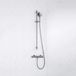 FortiFura Calvi robinet de douche avec barre de glissement avec pomme de douche ronde, tuyau de douche lisse - PVD - gunmetal brossé (anthracite)
