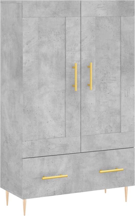 vidaXL Hoge kast 69,5x31x115 cm bewerkt hout betongrijs
