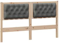 vidaXL Hoofdbord Massief Grenenhout Bruin en Donkergrijs 150 cm