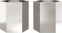vidaXL Plantenbakken 2 stuks zeshoek 46x40x45 cm roestvrijstaal