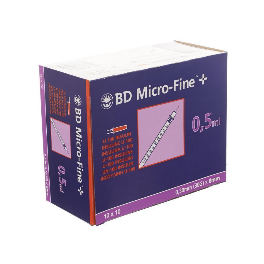 BD Micro-fine+ insulinespuit 0 5ml 30G 10x10 stuks