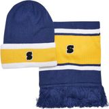 Urban Classics College Team Package Muts & Sjaal Set - Blauw/Geel