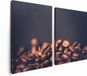 Artaza Canvas Schilderij Tweeluik Koffie Bonen - 120x80cm