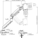 LogiLink Monitorarm Aluminium, voor 17-49 inch monitoren, verstelbaar, zilver