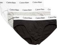 Calvin Klein Hip Brief 3Pk Heren Zwart; Wit; Grijs Katoen 95% en 5% Elastaan XS