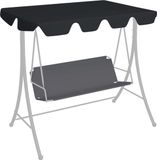 vidaXL Vervangingsluifel voor schommelbank 188/168x145/110 cm zwart