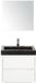 BES LED Dante Badmeubelset 60 cm - Wit Hoogglans - Wastafel Hardsteen Wit Lucca met Spiegel