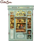 CuteBee Book Nook - Houten 3D Puzzel - DIY Bouwpakket - Boekensteun - Muse Bookstore