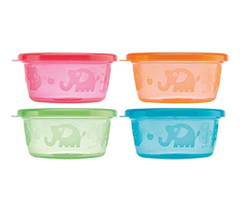 Nûby Bewaarbakjes Snack Cups 240ml - Set van 4 - Diverse Kleuren