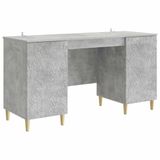 vidaXL Bureau Betongrijs 142,5 x 50 x 75 cm Bewerkt hout