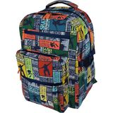 Grafoplás Bigpack Bits&Bobs Grote schoolrugzak, groot, uniseks, kinderen, 1 stuk, Blauw, 32x46x24cm, Voor school