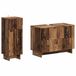 vidaXL - 2-delige - Badkamerkast - Set - EDE - Oud - hout - Bewerkt - hout
