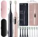 SpinelCare SmileOn PRO brosse à dents noire + SpinelCare SmileOn brosse à dents rose + 8 têtes de brosse + 2 étuis