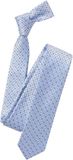 Venti Stropdas - Blauw met wit en beige dessin
