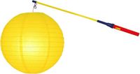 Merkloos Lampionstokje 50 cm - met lampion - geel - D25 cm - Sint Maarten